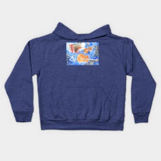 Musical Instruments in a Starry Sky Kids Hoodie